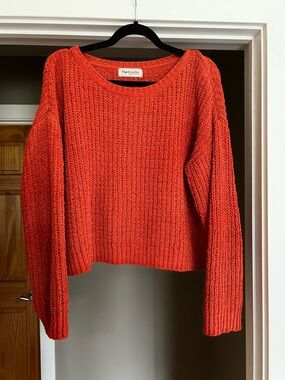 Impressions Orange Chunky Knit Sweater